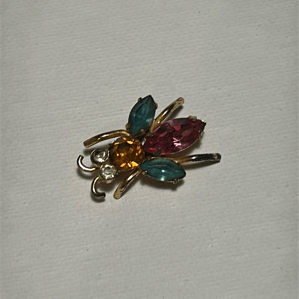 Vintage Coro Pegasus rhinestone insect brooch